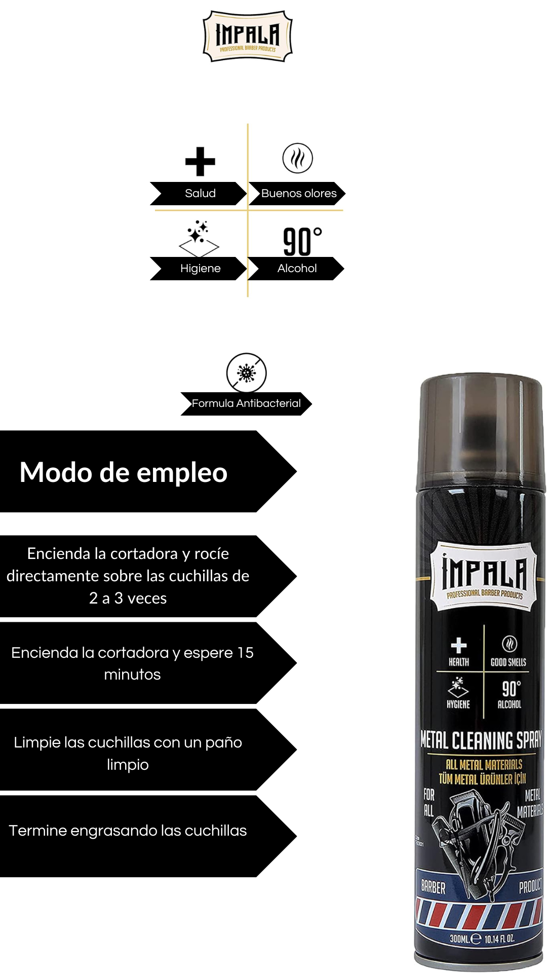 Spray de limpieza de metales, Spray de limpieza para afeitar Maquinillas de afeitar
